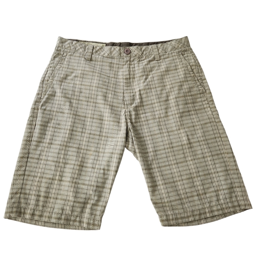 VOLCOM Beige Plaid Shorts Casual Workwear Skate size 36
